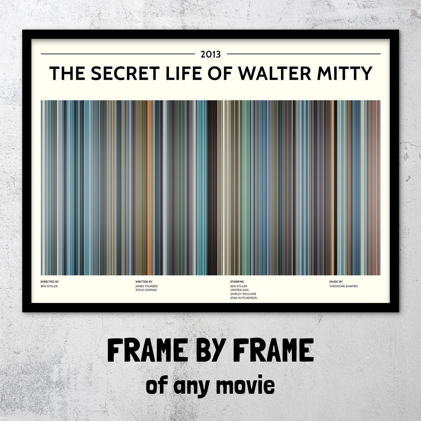 The Secret Life of Walter Mitty (2013) Barcode Palette