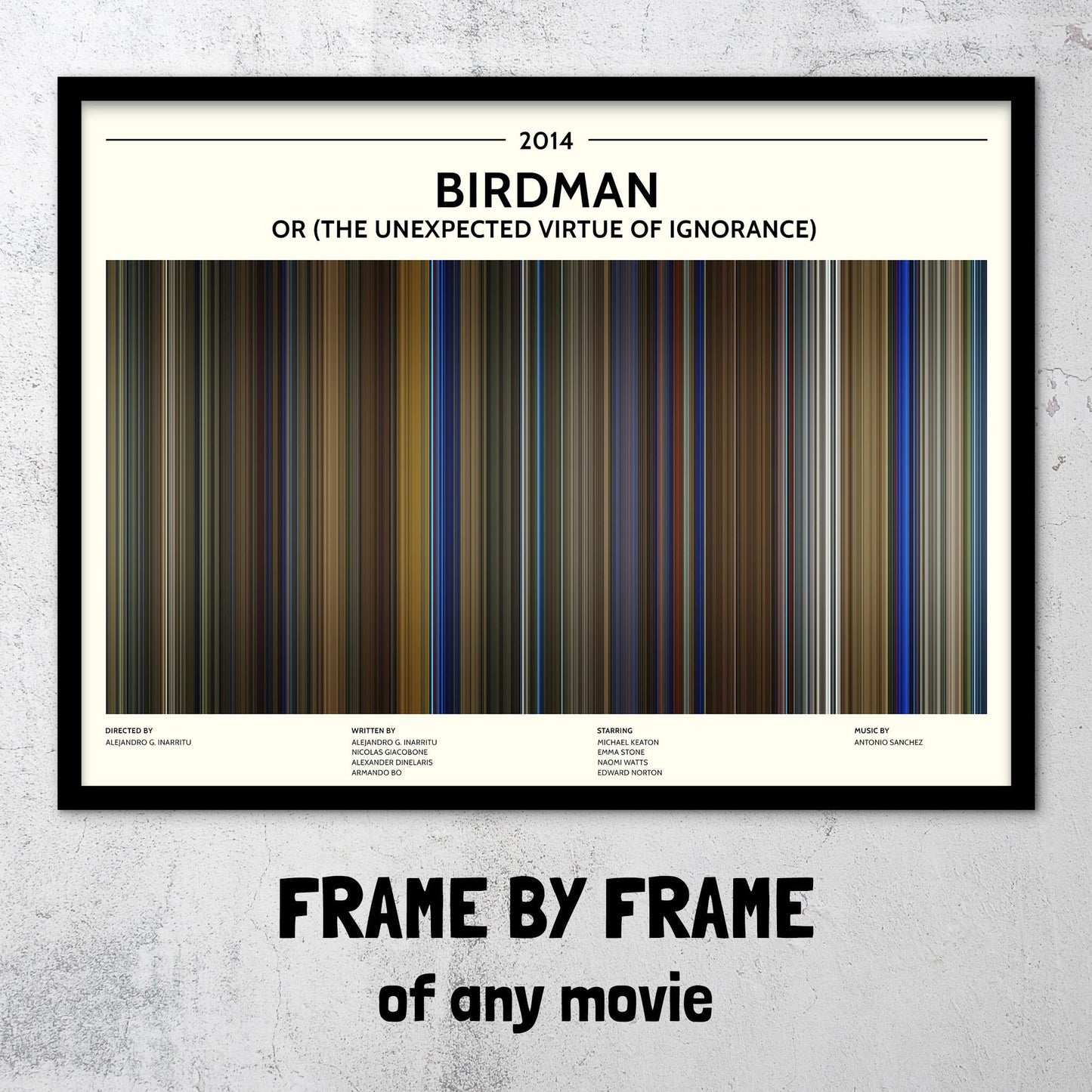 Birdman or (The Unexpected Virtue of Ignorance) (2014) Barcode Palette